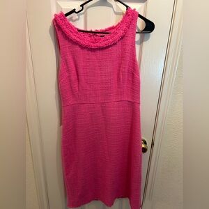 J. Crew Vibrant Pink Textured Midi Dress